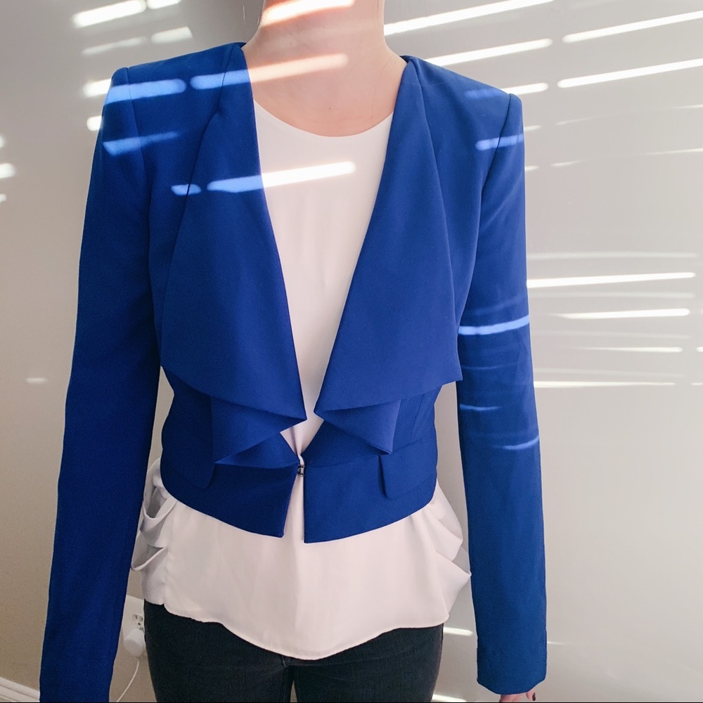 BCBGMAXAZRIA Cobalt Blue Cropped Blazer